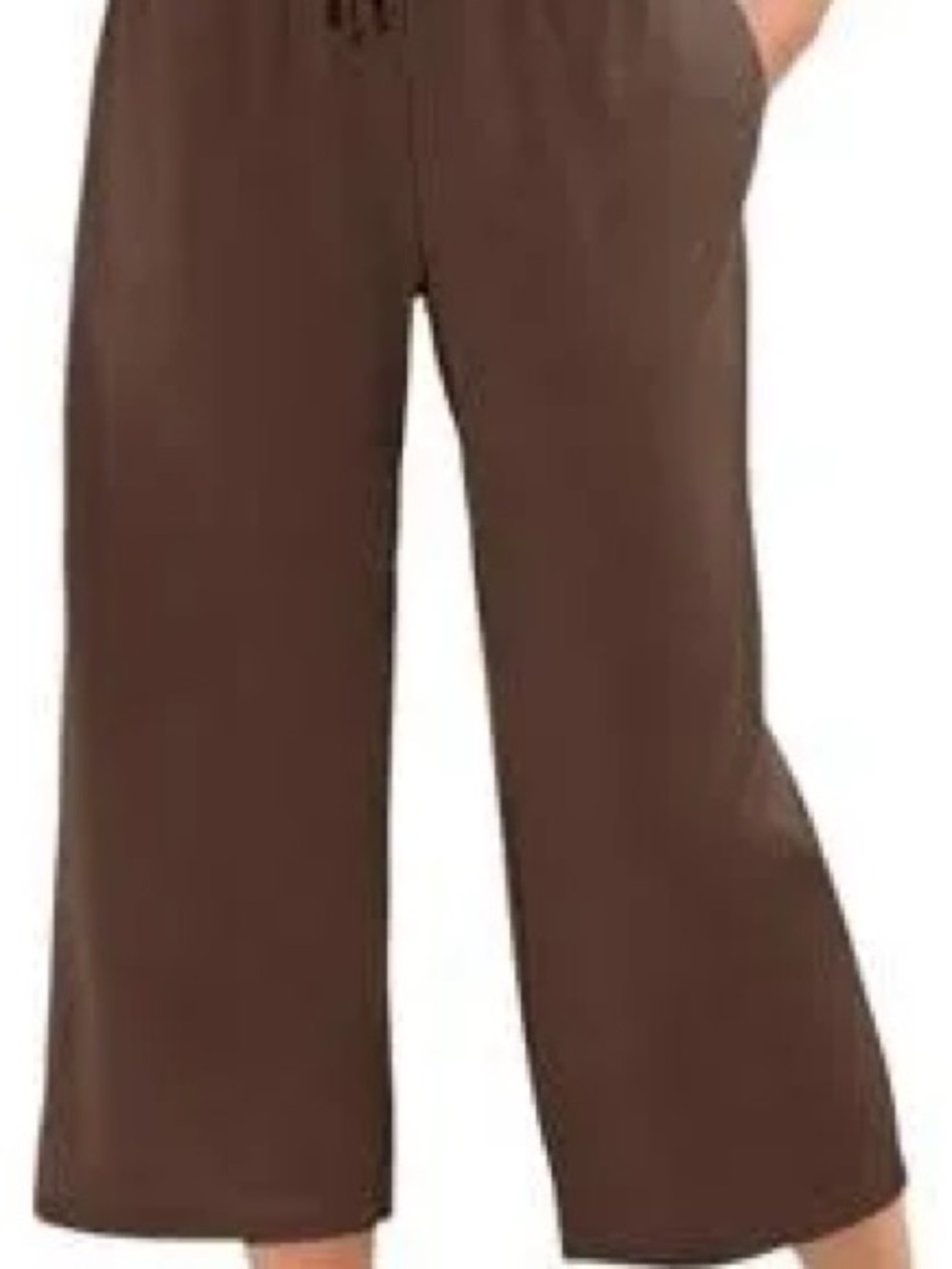 Napa Valley: 18W, Wide Leg Brown Cropped Lounge Pants